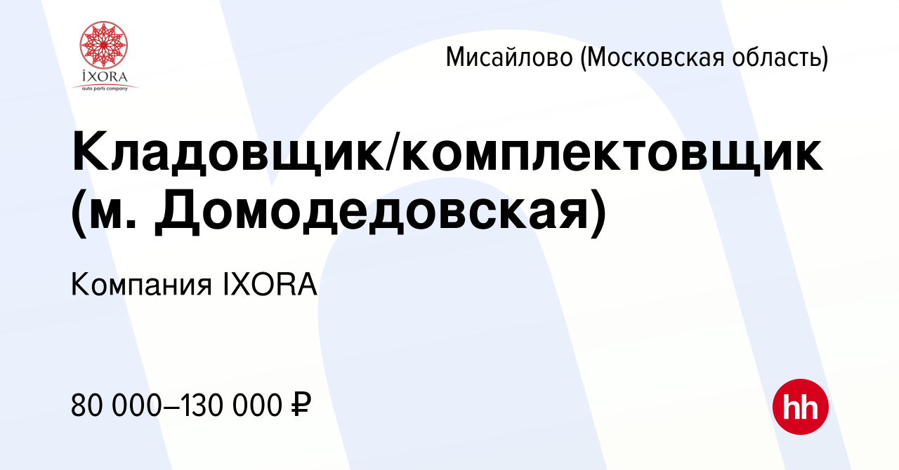 Вакансия Кладовщик/комплектовщик (м Домодедовская) в Мисайлово, работа