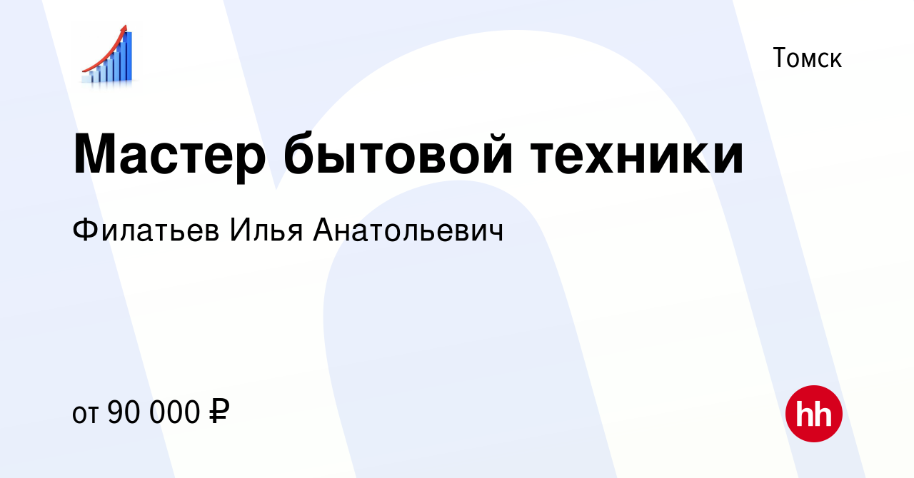 Вакансия Мастер бытовой техники в Томске, работа в компании Филатьев Илья  Анатольевич