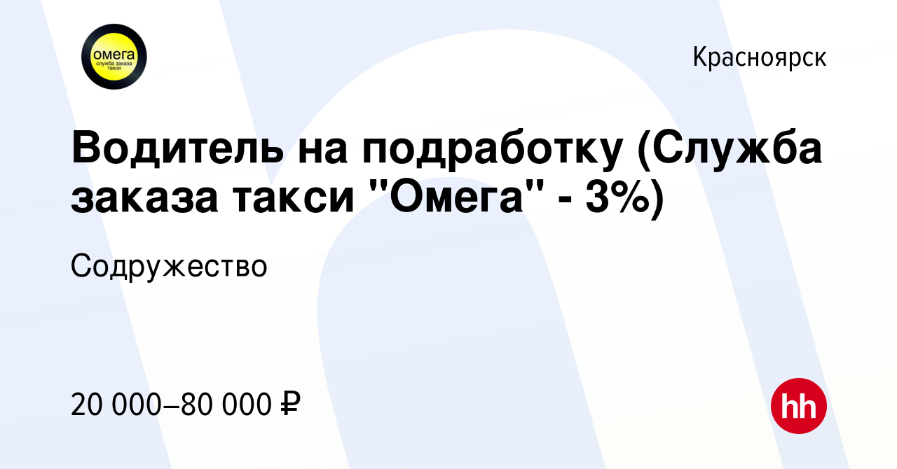 Вакансия Водитель на подработку (Служба заказа такси 