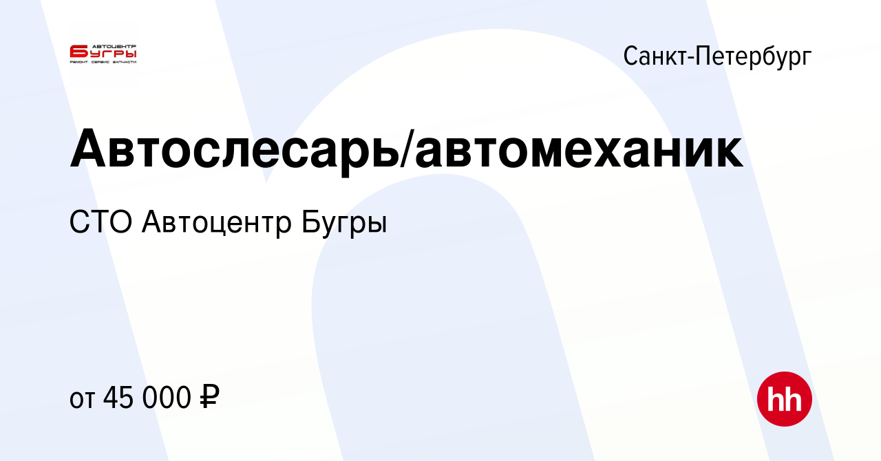 Вакансия Автослесарь/автомеханик в Санкт-Петербурге, работа в компании СТО  Автоцентр Бугры (вакансия в архиве c 7 июля 2019)