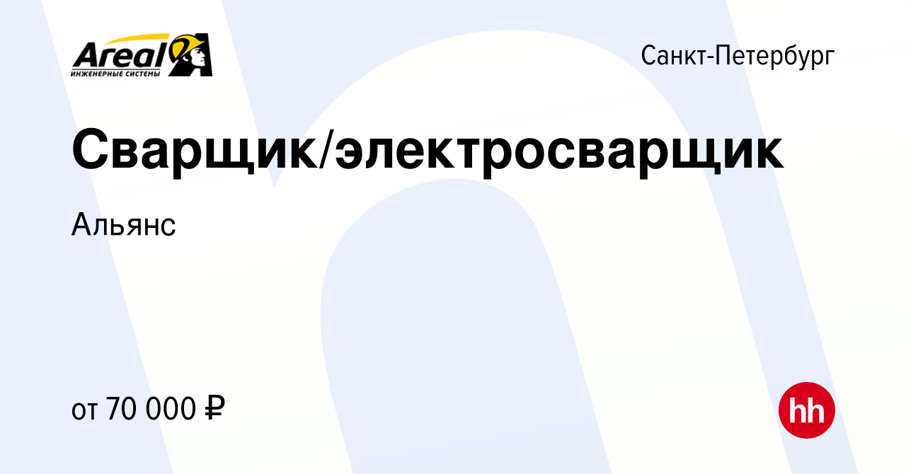 Вакансия Сварщик/электросварщик в Санкт-Петербурге, работа в компании  Альянс (вакансия в архиве c 30 декабря 2020)