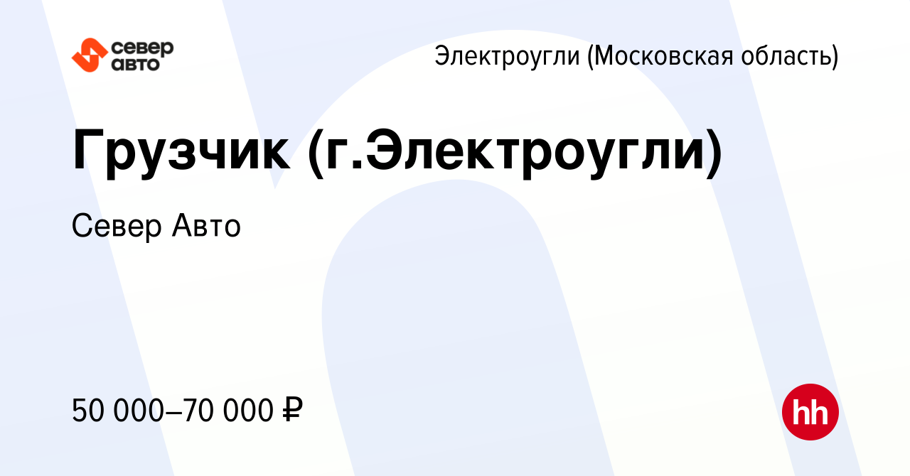 Вакансия Грузчик (г.Электроугли) в Электроуглях, работа в компании Север  Авто (вакансия в архиве c 28 августа 2021)