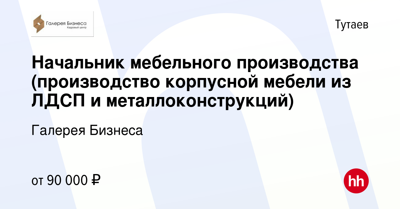 Начальник производства корпусной мебели обязанности