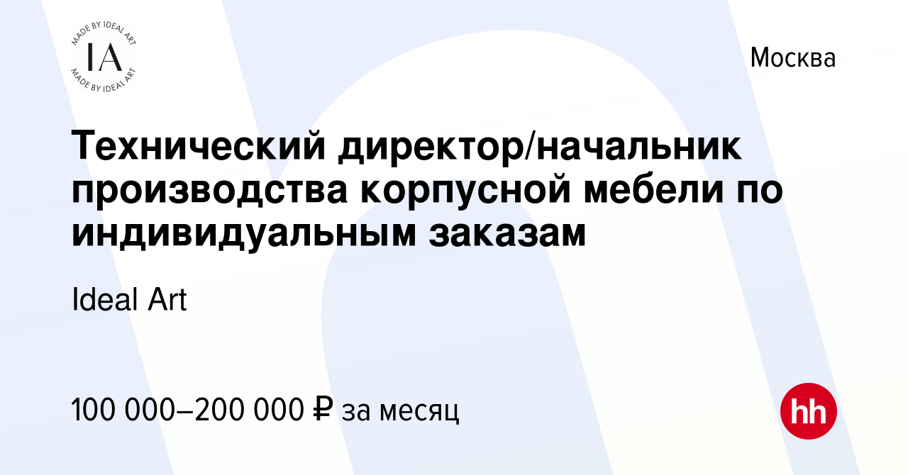 Начальник производства корпусной мебели обязанности