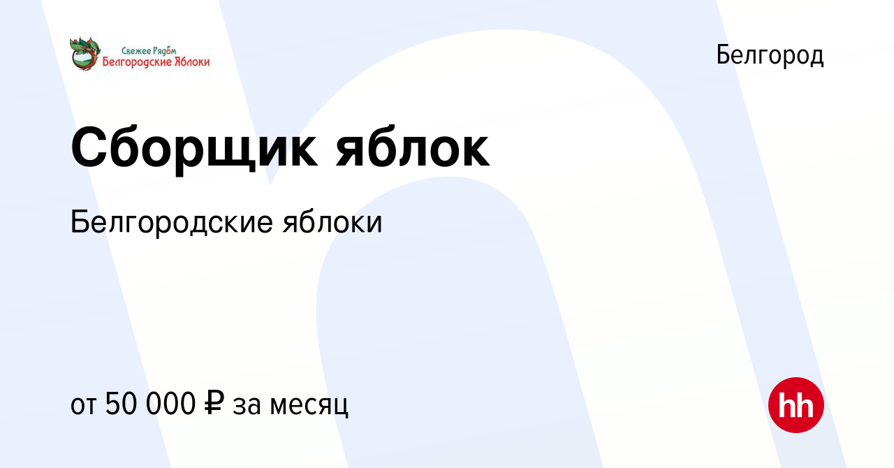 Вакансия Сборщик яблок в Белгороде, работа в компании Белгородские яблоки  (вакансия в архиве c 31 июля 2022)