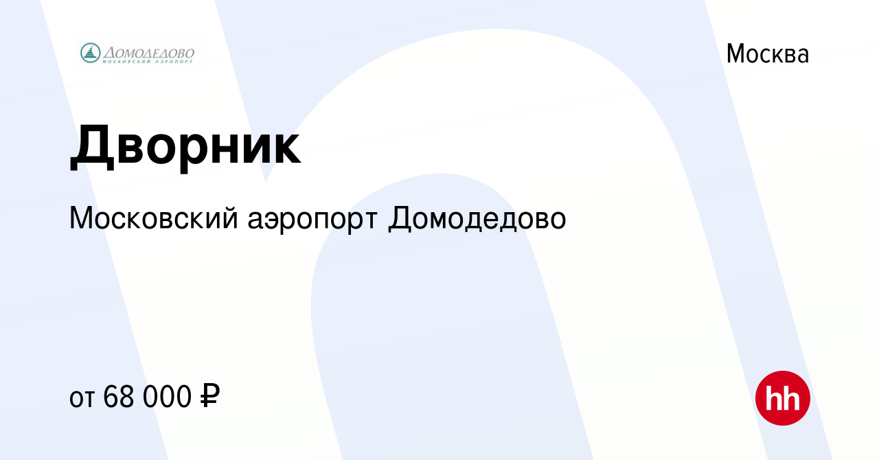 Вакансия Дворник в Москве, работа в компании Московский аэропорт Домодедово  (вакансия в архиве c 9 ноября 2023)