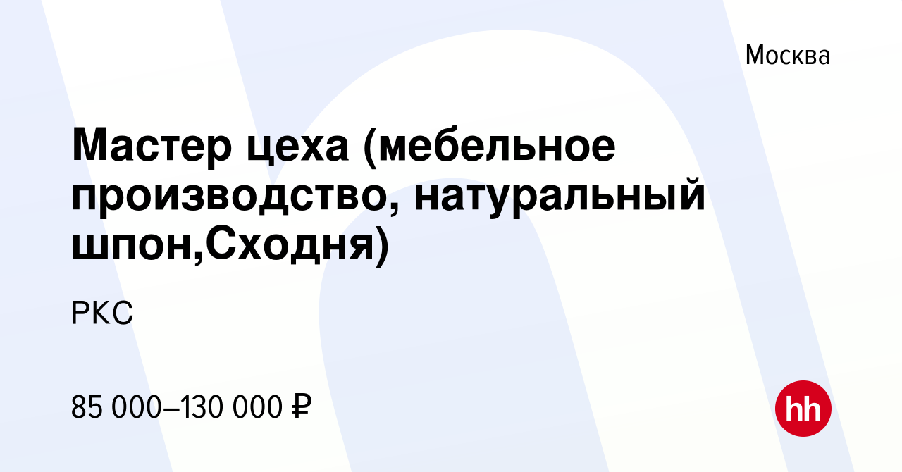 Мебельное производство в сходне