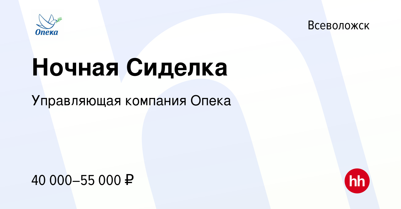 Вакансия Ночная Сиделка во Всеволожске, работа в компании Управляющая  компания Опека (вакансия в архиве c 16 июня 2023)