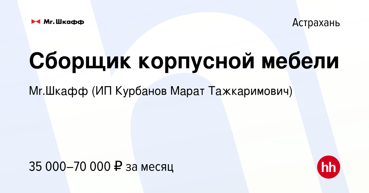 Ип по изготовлению корпусной мебели