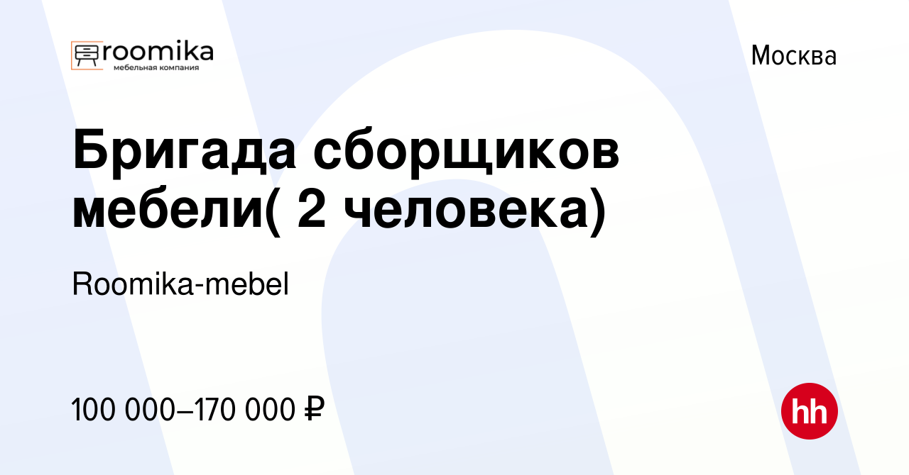 Требуется бригада сборщиков мебели