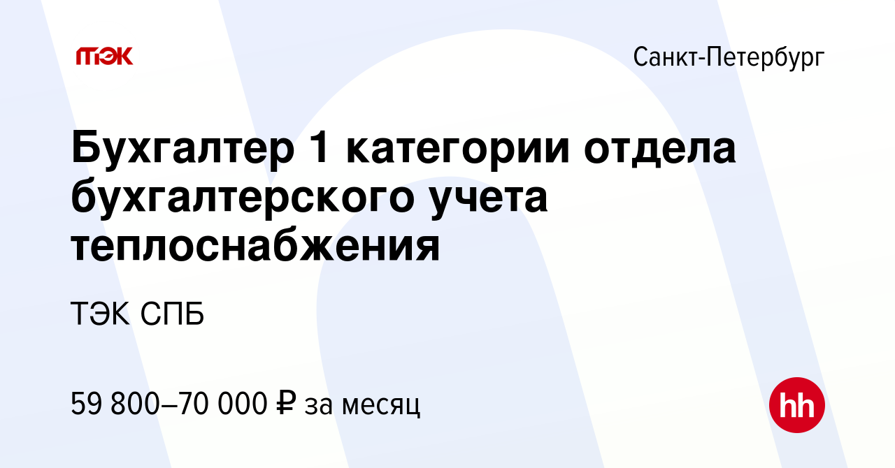 Вакансия Бухгалтер 1 категории отдела бухгалтерского учета