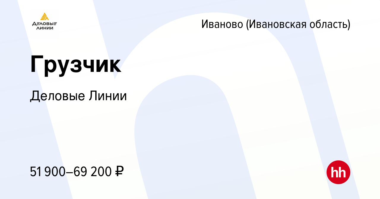 Вакансия Грузчик в Иваново, работа в компании Деловые Линии (вакансия в  архиве c 17 августа 2023)