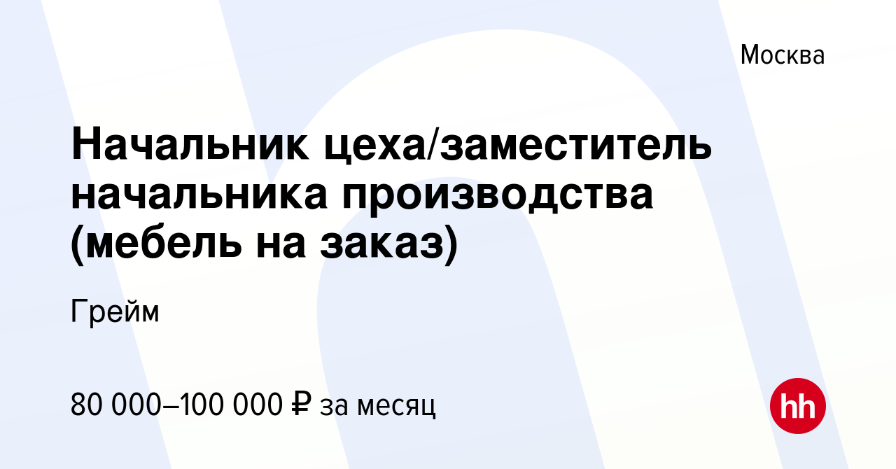 Обязанности начальника мебельного производства на предприятии