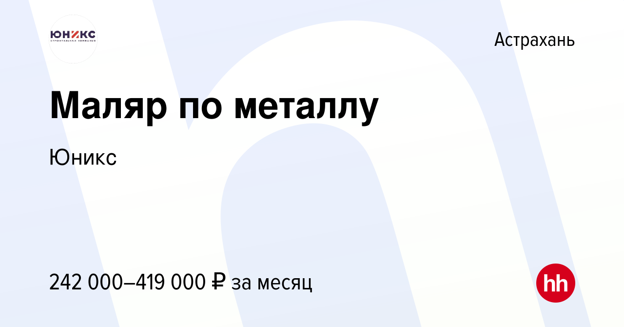 Вакансия Маляр по металлу в Астрахани, работа в компании Юникс (вакансия в  архиве c 18 августа 2023)