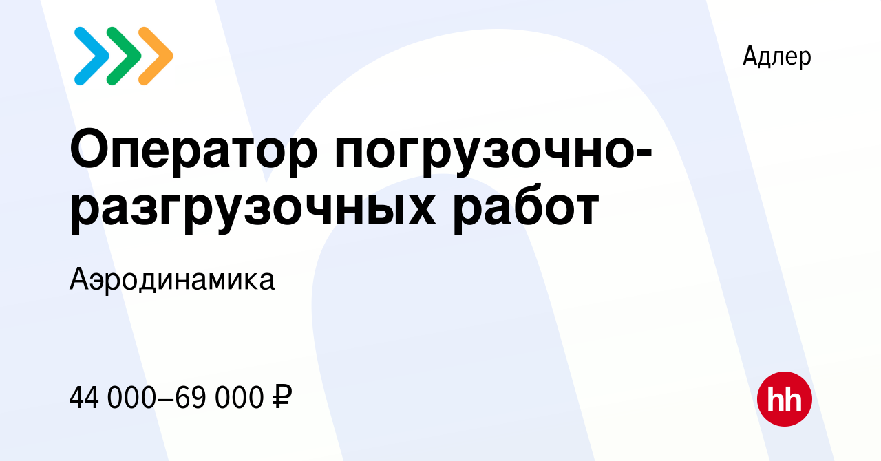 Вакансия Оператор погрузочно-разгрузочных работ в Адлере, работа в компании  Аэродинамика (вакансия в архиве c 24 августа 2023)