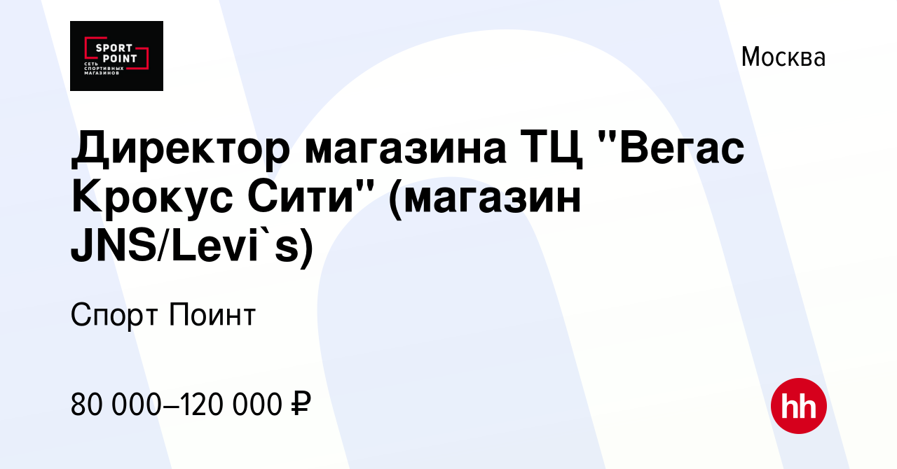 Вакансия Директор магазина ТЦ 