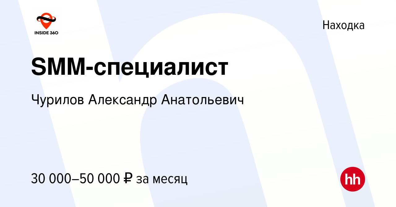 Вакансия SMM-специалист в Находке, работа в компании Чурилов Александр  Анатольевич (вакансия в архиве c 3 октября 2023)