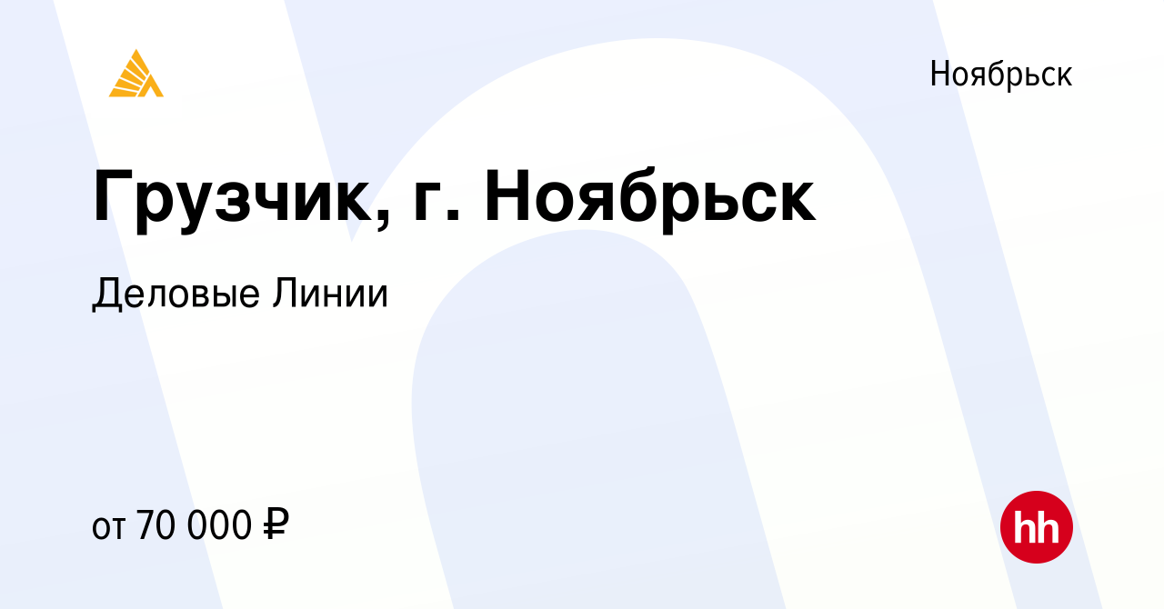 Вакансия Грузчик, г. Ноябрьск в Ноябрьске, работа в компании Деловые Линии  (вакансия в архиве c 27 апреля 2024)