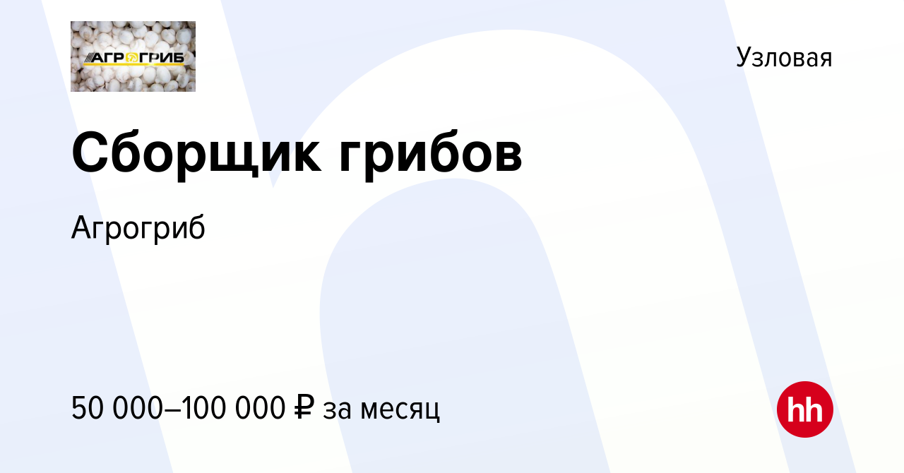 Вакансия Сборщик грибов в Узловой, работа в компании Агрогриб (вакансия в  архиве c 4 февраля 2024)