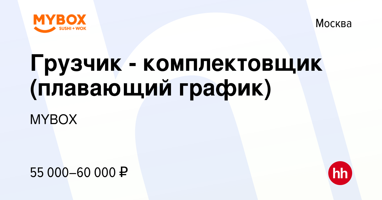 Вакансия Грузчик - комплектовщик (плавающий график) в Москве, работа в  компании MYBOX (вакансия в архиве c 12 ноября 2023)