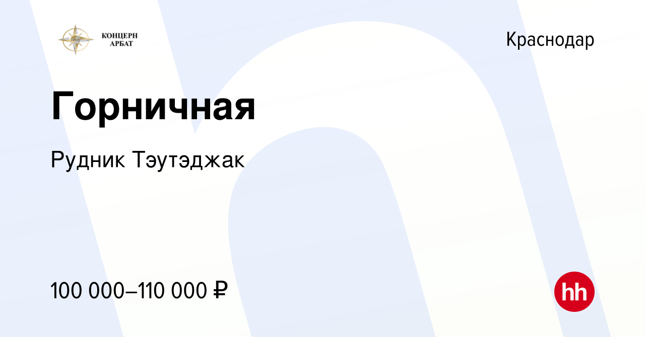 Вакансия Горничная в Краснодаре, работа в компании Рудник Тэутэджак  (вакансия в архиве c 4 февраля 2024)