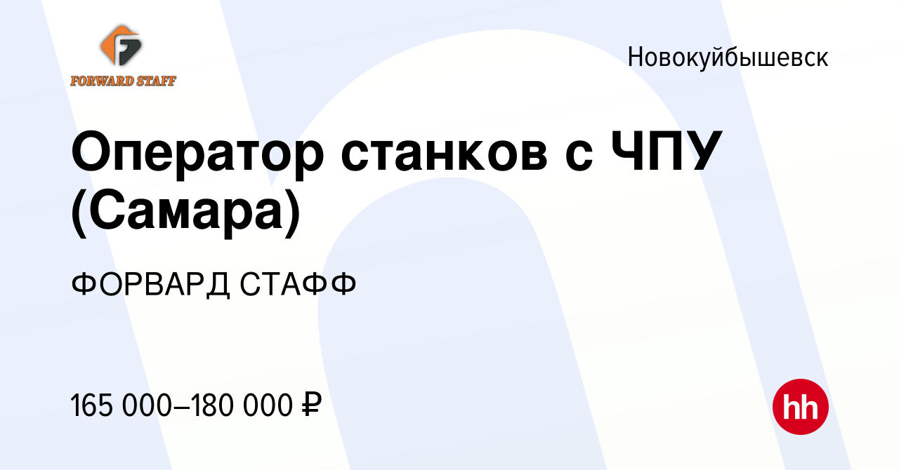 Вакансия Оператор станков с ЧПУ (Самара) в Новокуйбышевске, работа в  компании ФОРВАРД СТАФФ (вакансия в архиве c 10 января 2024)