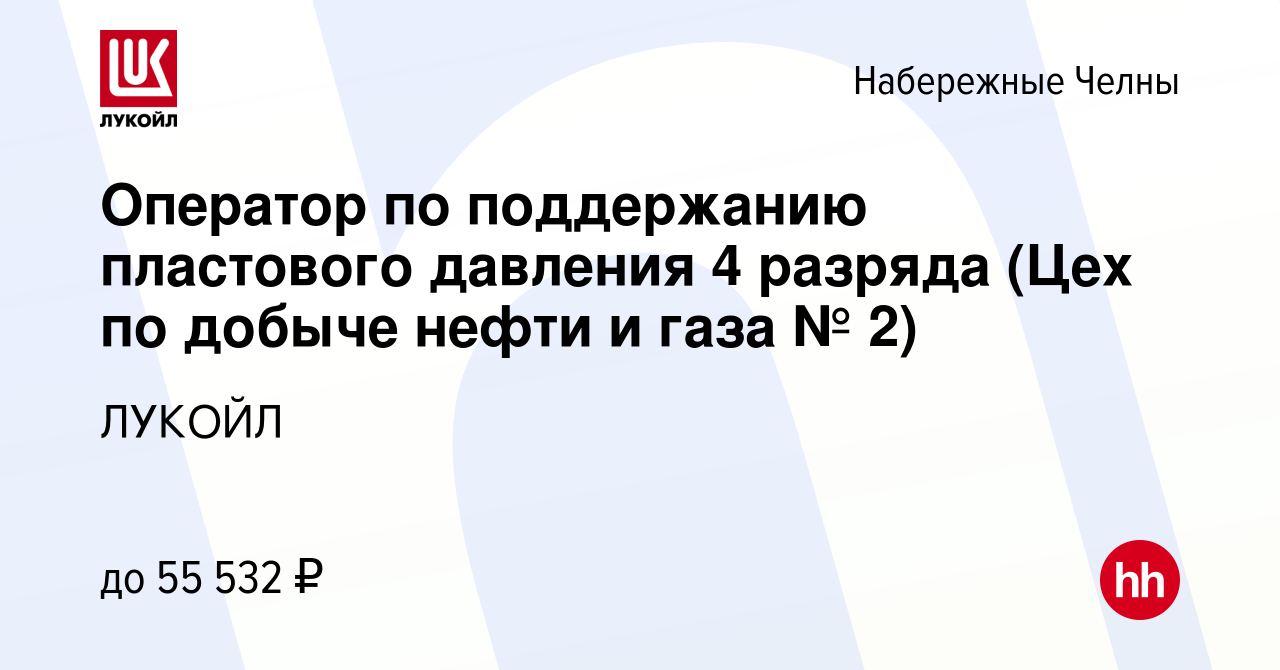 Вакансия Оператор по поддержанию пластового давления 4 разряда (Цех по  добыче нефти и газа № 2) в Набережных Челнах, работа в компании ЛУКОЙЛ  (вакансия в архиве c 20 января 2024)