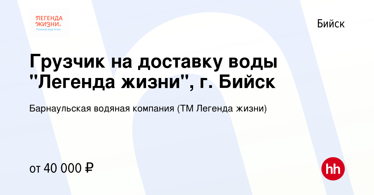 Вакансия Грузчик на доставку воды 