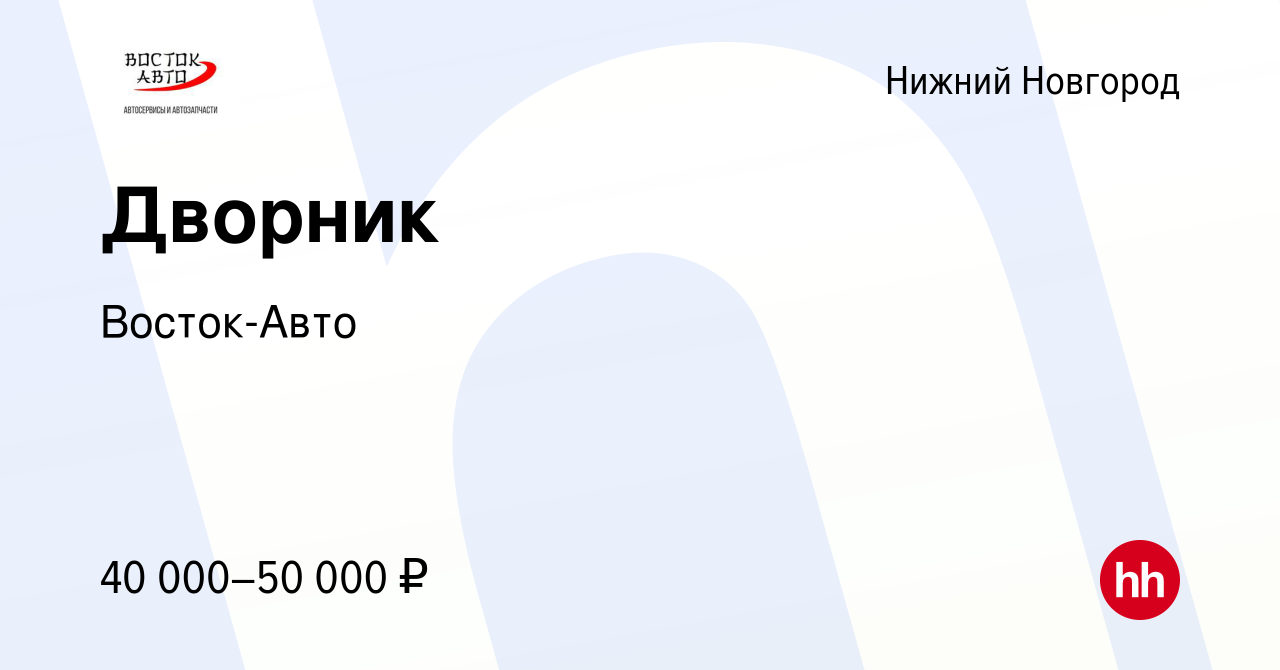 Вакансия Дворник в Нижнем Новгороде, работа в компании Восток-Авто  (вакансия в архиве c 28 февраля 2024)