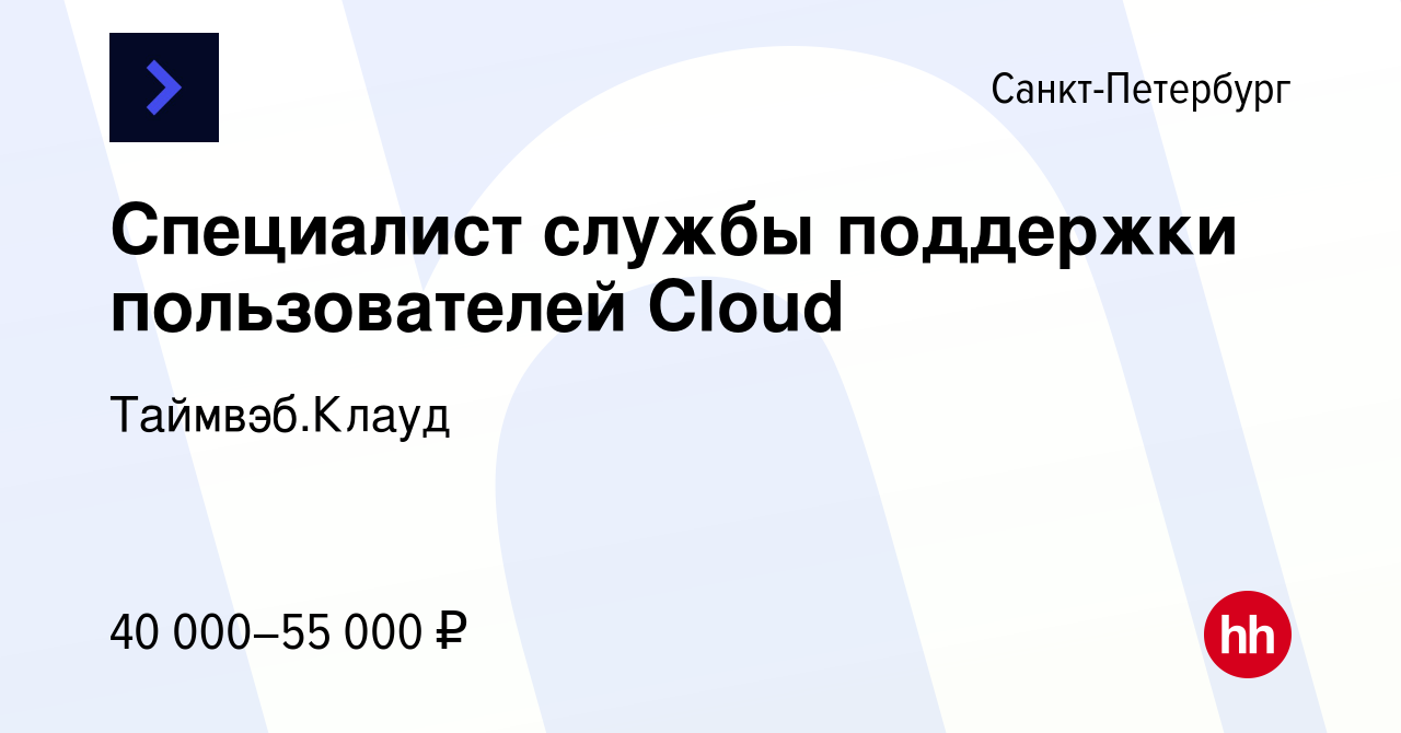 Вакансия Специалист службы поддержки пользователей Cloud в  Санкт-Петербурге, работа в компании Таймвэб.Клауд (вакансия в архиве c 12  апреля 2024)